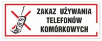 tabliczka informacyjna - zakaz uŻywania telefonÓw (21x8cm)