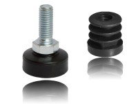 stopka regulowana czarna do rury fi25 - kpl