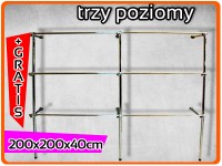 wieszak trzy poziomowy do ściany - 200x200x40