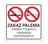 tabliczka informacyjna - zakaz palenia |biaŁa| |pvc| (15x15cm)