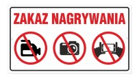 tabliczka informacyjna - zakaz nagrywania |biaŁa| |pvc| (30x16.5cm)