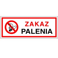 tabliczka informacyjna - zakaz palenia (21x8cm)