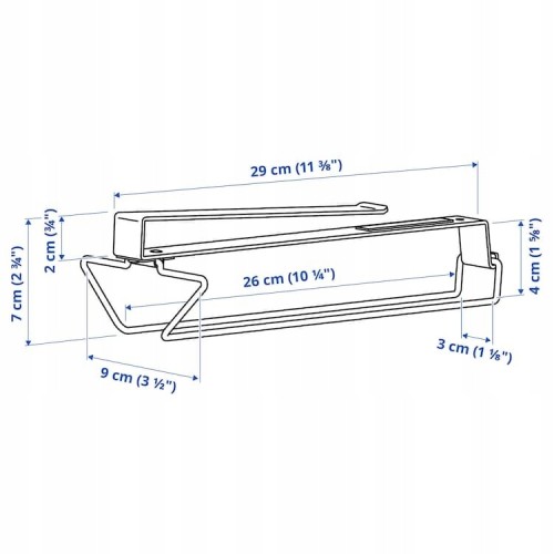 WIESZAK-NA-ZATRZASK-NA-KIELISZKI-PAPIER-POD-SZAFKE-KLIPS-BIALY-PALYCKE-IKEA-Wysokosc-mebla-7-cm